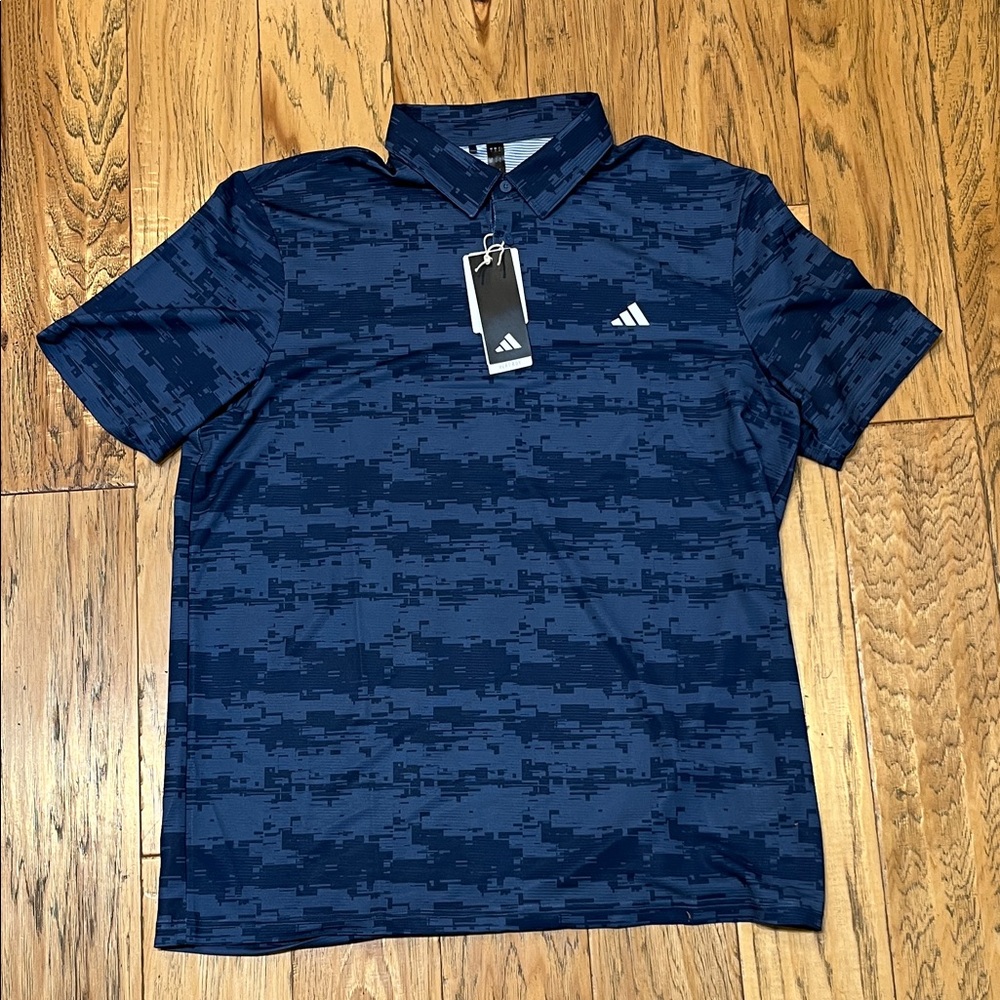 adidas Men’s Navy Pixel Camouflage Polo